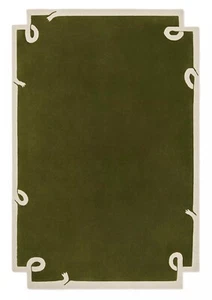 Hand-Tufted Wool Rug 9×12 ft - Nordic Knots Green Design, Handmade Area Rug - Picture 1 of 14