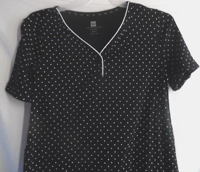 CAMISÓN KAREN NEUBURGER NEGRO BLANCO ESCOTE LUNARES MANGA CORTA S Foto 1 de 4