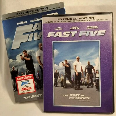 Fast Five (DVD, 2011, Widescreen) Vin Diesel, Dwayne Johnson, Paul Walker - Image 1 of 4