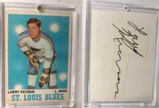 Larry Keenan St. Louis Blues Vintage Paper Cut Card + Autograph 