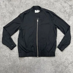 Topman Herren leichte schwarze Bomberjacke Gr. Large neutral Lyocell - Bild 1 von 12