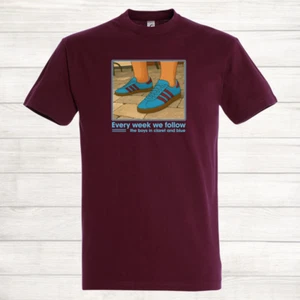 Aston Villa West Ham Burnley weinrot und blau Fußball Turnschuhe Samstag T-Shirt - Bild 1 von 18