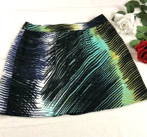 LOFT Women's Multi-Color Fun Print Skirt Size 2 Petite Zippered Back Lined - Picture 1 of 8