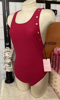 Traje de baño Juicy Couture nuevo con etiquetas para mujer XL rojo agracejo sexy con ojal Foto 1 de 4