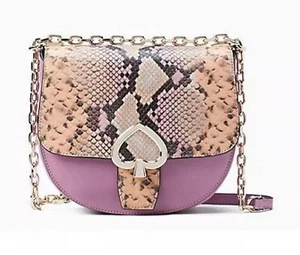 NWT KATE SPADE ROBYN EXOTIC MEDIUM CHAIN SADDLE BAG - Picture 1 of 10