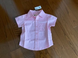 monica + andy pink short sleeve oxford shirt 4-12 months - Picture 1 of 5