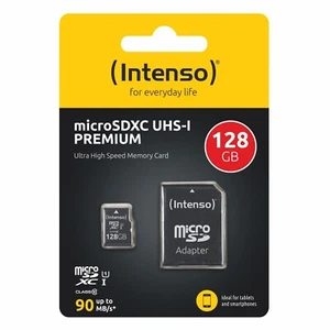 Scheda di memoria Micro SD Intenso 128GB ad alta velocità con adattatore - Foto 1 di 4