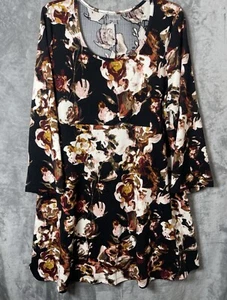 Vestido pulóver floral manga larga VIP Knits by Avenue para mujer talla 26/28 - Imagen 1 de 8