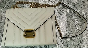 Michael Kors Whitney Schultertasche weiß Damen Leder gesteppt wandelbar - Bild 1 von 6