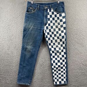 Vintage Lee Jeans Mens 34x30 Storm Rider Blue Straight Dark Wash Customize Print