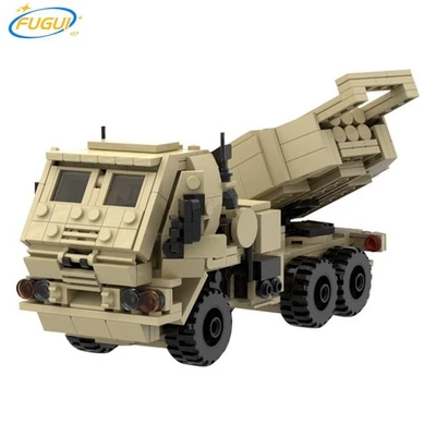 MOC M142 HIMARS FMTV TRUCK Building Blocks Set Army Military Vehicle Cars Model - Image 1 of 4