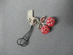 NWOT Coach Cherry Charms - Coach Fob - Enamel & Rhinestones - f5 ck - Picture 1 of 4
