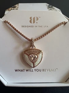 Bomb Party Necklace NK75956 Wrapped In What Matters Oct White Opal/Rose Gold - Picture 1 of 4