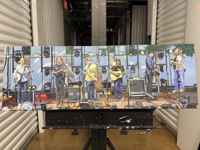 Greensky Bluegrass con cuerdas Billy retrato pintado a mano (12” X36”) firmado Foto 1 de 2