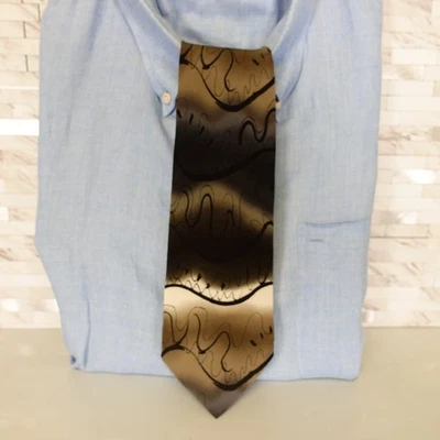 Corbata Jerry Garcia Cuello Hombre Negra Seda Abstracta Edición Limitada Cardo Fantasma Ancha Foto 1 de 4