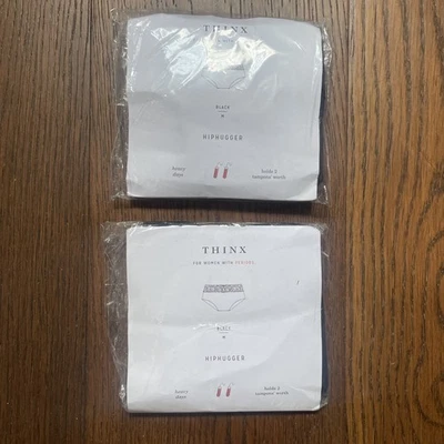 THINX Period Panty Underwear Women's Medium Black Hiphugger / Lot Of 2 Sealed - Image 1 of 4