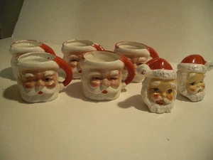 Juego de mini tazas de cerámica de 3" de Japón Guiñando el ojo de Santa de los años 50 PLUS juego de coctelera de sal y pimienta - Imagen 1 de 19