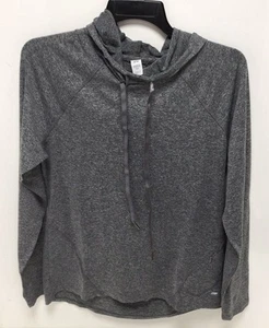 Marika Women's Flex Long Sleeve Pullover Hoodie Lg Grey & black short sleeve top - Picture 1 of 4
