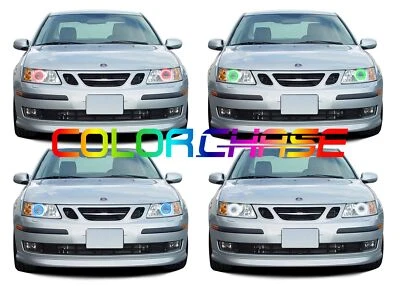 Color Chasing LED Headlight Flow Halo kit for Saab 9/3/2016 03-07 - Image 1 of 4