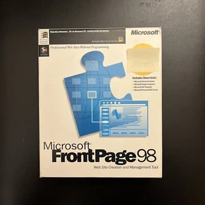 Microsoft FrontPage 98 Full Version CD ROM w/ Product Key web site software - Picture 1 of 5