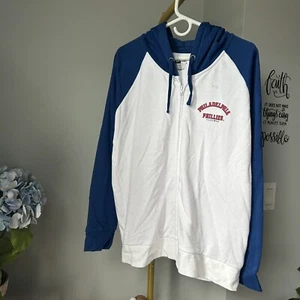 New Era Women’s Philadelphia Phillies Blue and White French Terry zip up Hoodie - Picture 1 of 6