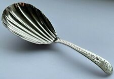 1788 LONDON - George III Silver Brightcut Tea Caddy Spoon - Scallop shell bowl