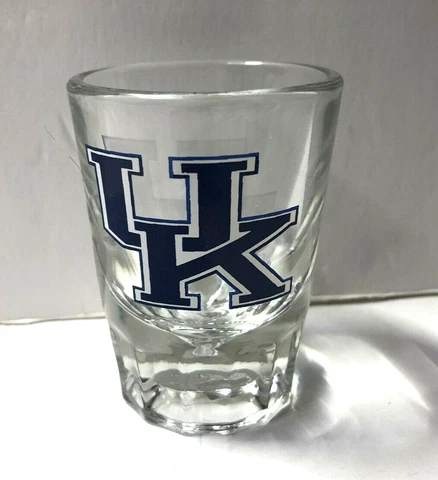 University of Kentucky Wildcats 2oz Shot Glass - UK Logo - Clear - New Cover