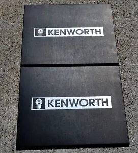 Front Mud Flaps For Kenworth 16" X 14" Black White Logo Rubber MKW-1614-Pair - Picture 1 of 7
