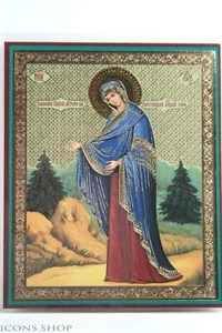 Icon Mother Of God By The Spring Consecrated Wood Икона Богородицы У Источника - Picture 1 of 3