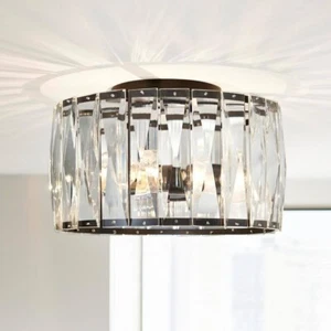 Wesbourne 3-Light Black Flush Mount with Clear Glass Crystal Shade DS18092 nEW - Picture 1 of 4