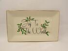 Holiday by Lenox Rectangular Tray 11" Holly Berries Gold Trim b412