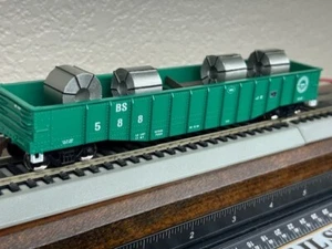 BIRMINGHAM SOUTHERN- 50 ft GONDOLA w/ 4 STEEL MILL COIL LOAD -HO SCALE - RTR NEW - Picture 1 of 13