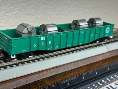 BIRMINGHAM SOUTHERN- 50 ft GONDOLA w/ 4 STEEL MILL COIL LOAD -HO SCALE - RTR NEW - Image 1 of 4