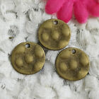Free Ship 80 Pcs Bronze Plated Round Charms Pendant 15X15MM H-1861