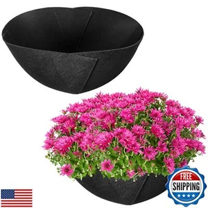 Adnee 2 Pcs 14 Inch Fabric Planter Basket Liner-Felt Flower Pot Liners-Hangin - Picture 1 of 5