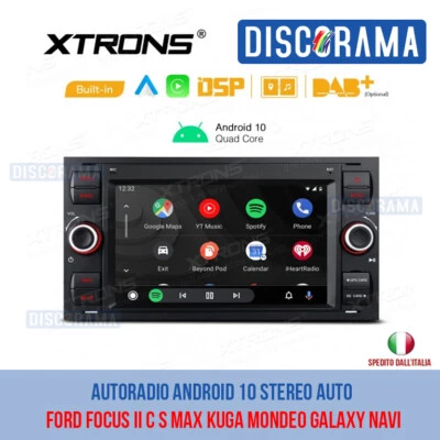AUTORADIO ANDROID 10 STEREO AUTO FORD FOCUS II C S MAX KUGA MONDEO GALAXY NAVI - Immagine 1 di 4