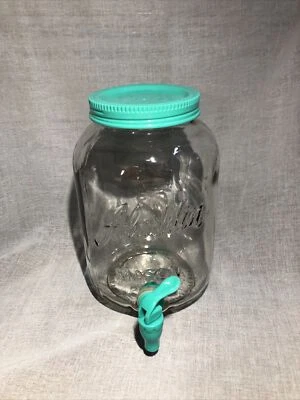 Teal Aladdin Mason 1 galón sol té limonada dispensador tarro de vidrio boquilla Foto 1 de 4