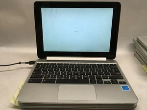 LOT OF 2 ASUS Flip C100P 10" Chromebook 2GB RAM/16GB - CRACKED SCREEN -JJ - Picture 1 of 7