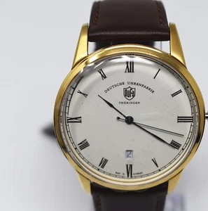 Dufa Deutsche Uhrenfabrik Unisex Uhr mit braunem Lederarmband DF-9008-04 - Bild 1 von 7