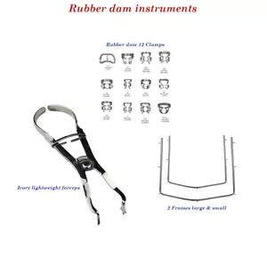 Dental Instrumentos para Diques Ivory lightweight clamps frames Rubber dam Kit - Imagen 1 de 4