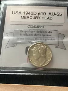 1940 D USA, Mercury Head, Silver Dime ¢10 - Picture 1 of 8