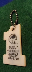 Vintage 1982 Buffalo Bills with NFL Schedule Keychain~Bison Agency Buffalo, NY - Picture 1 of 2