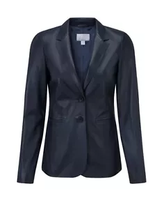 Pure Collection Leather Blazer Ink Blue Ladies UK Size 10 RRP £399 BOX1 GG 04 - Picture 1 of 5