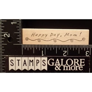 STAMPA ROSA RUBBER STAMPS B50-283 HAPPY DAY MOM SWIRLY BORDER #T06 - Picture 1 of 2