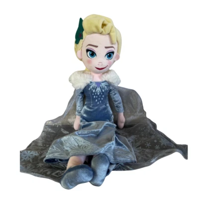 Disney Store Frozen Elsa Princess Large Plush Stuffed Doll 18” Inch Leaf Hair - Image 1 of 4