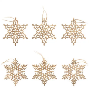 6x Tannenbaumschmuck Holz-Anhänger Set - Weihnachtsbaumschmuck zum Dekorieren - Bild 1 von 7