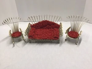 Vintage Volkskunst geschwungen Metall Sessel Set Miniatur - Bild 1 von 8