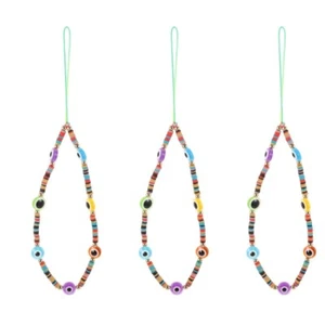 3 Pieces Devil's Chain Phone Beaded Lanyard Charm Wrist Strap - Zdjęcie 1 z 12