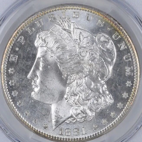 Uncirculated 1881-S Morgan Silver Dollar $1.00 San Francisco Minted BU/Unc Cover