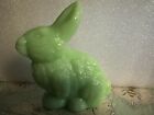 Mosser Glass Jadeite Jade Green Sitting Bunny Rabbit Figurine Made in USA